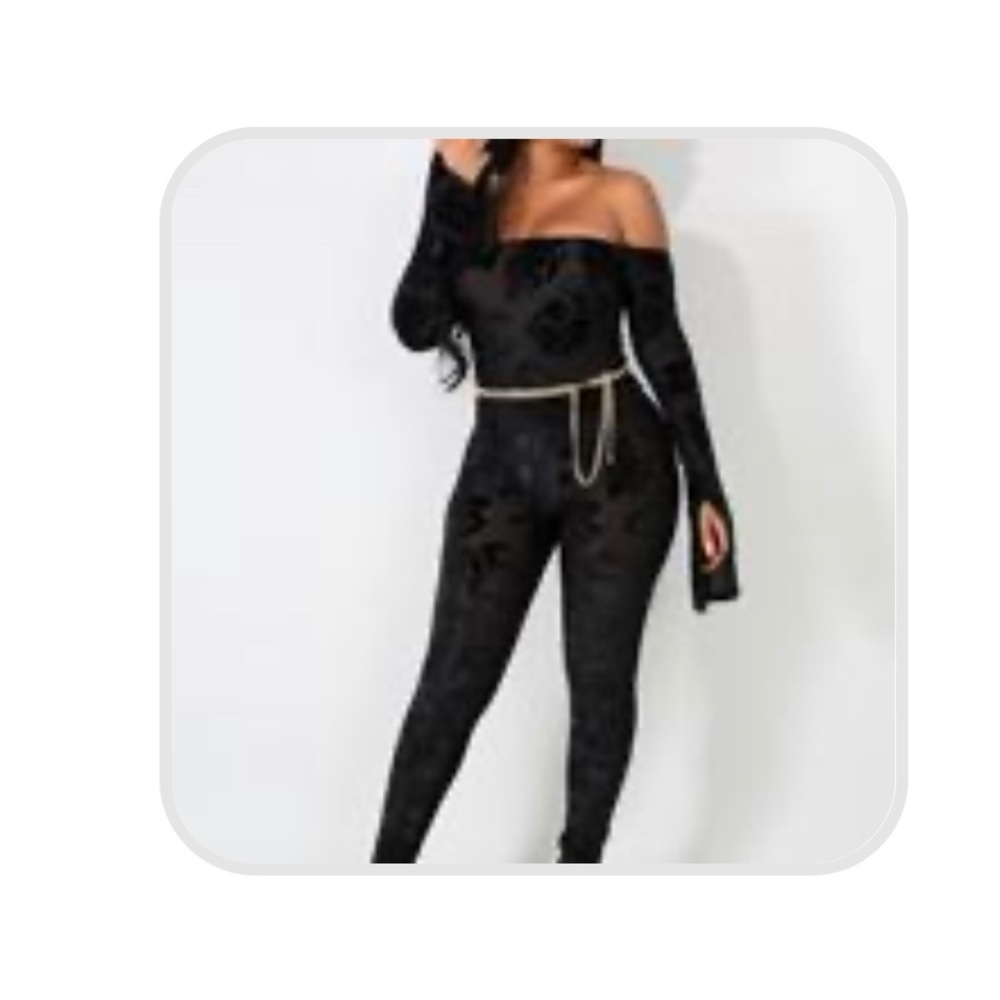 Black sheer two piece